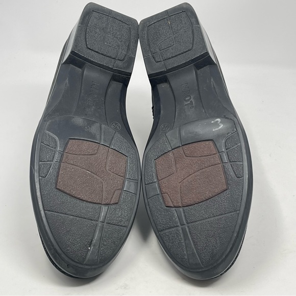 NAOT Calima Ankle Boots Womens 8 Black Crackled Leather 3 Buckle Straps Side Zip - Picture 12 of 13